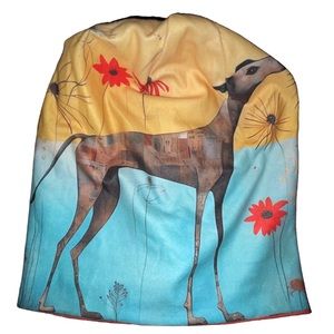 NEW Men Women's ‘The Patchwork Brindle’ Whippet Italian Greyhound Beanies Cap